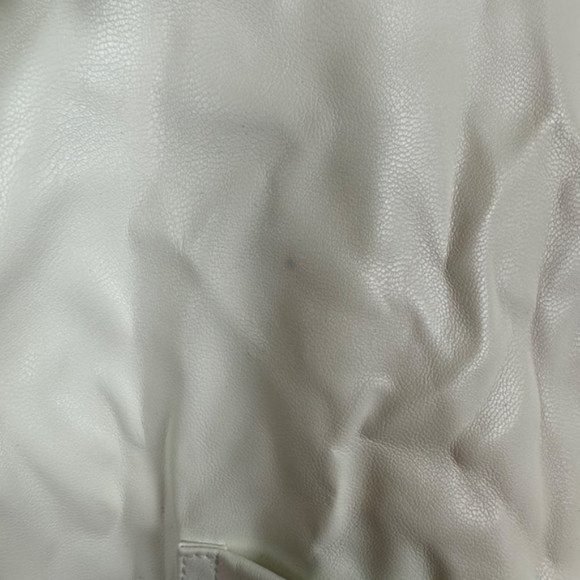 WeWoreWhat Vegan Leather Boyfriend Shirt in Ivory - Picture 8 of 10